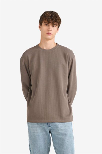 T-Shirt À Manches Longues En Tricot Fake Trıcot Coupe Régulière
