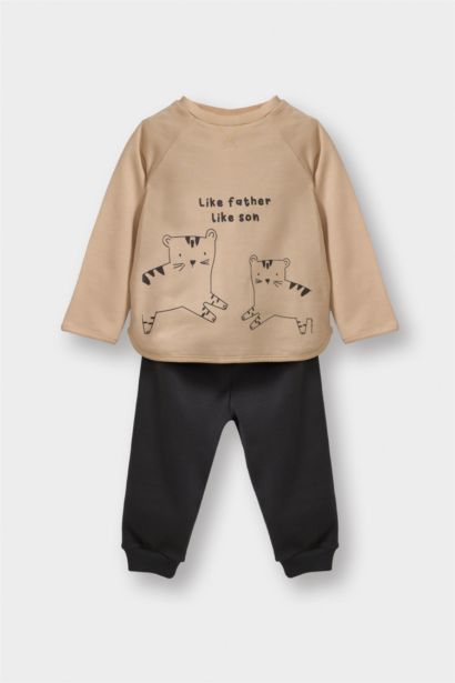 Baby Boy Tiger Print Sweatshirt Sweatpants 2 Piece Set