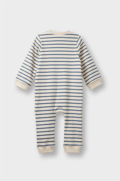 Baby Boy Newborn Ribbed Camisole Zippered Striped Jumpsuit