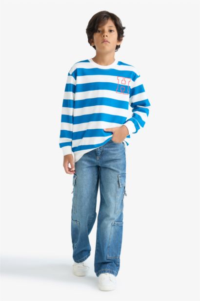Boy Crew Neck Striped Sweatshirt