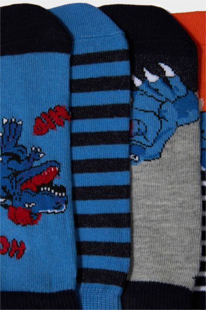 Boy Animal 5 Piece Cotton Short Socks