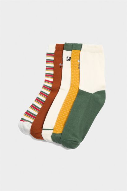 Boy 5 Piece Cotton Long Socks