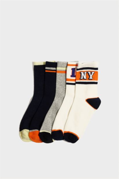 Lot de 5 paires de Chaussettes longues en coton pour garçon