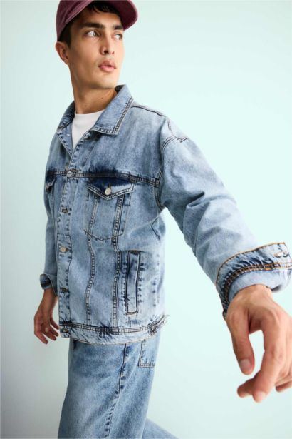Oversize Geniş Kalıp Düğmeli Denim Ceket