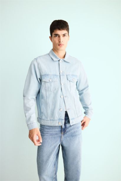 Regular Fit Düğmeli Denim Ceket