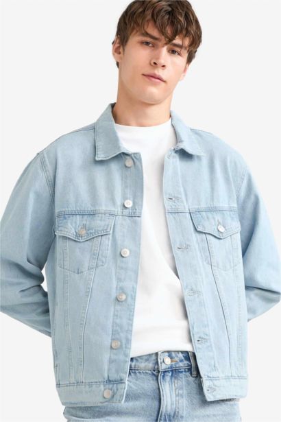 Regular Fit Düğmeli Denim Ceket
