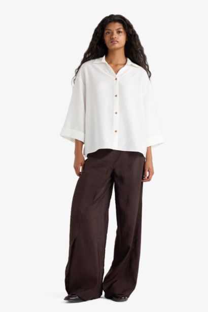 Chemise oversize à manches longues