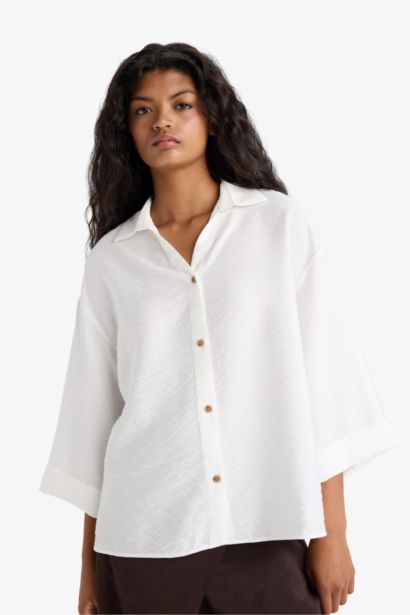 Chemise oversize à manches longues