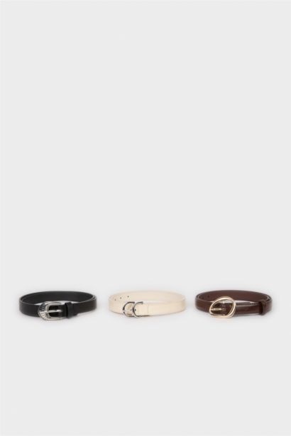 Woman Faux Leather Triple