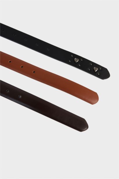 Kadın Suni Deri 3'lü Günlük Kemer