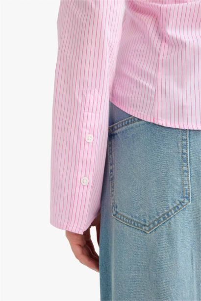 Chemise slim en popeline à manches longues