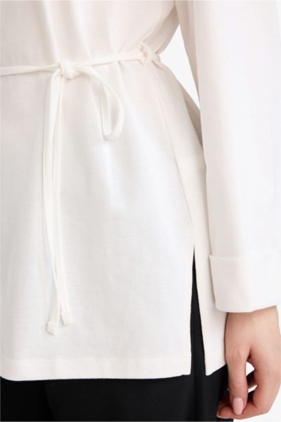 Loose Fit Crew Neck Long Sleeve Tunic