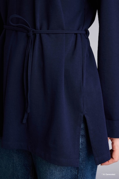 Loose Fit Crew Neck Long Sleeve Tunic