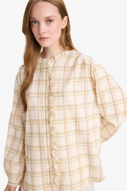 تونيك كاروهات كم طويل قصة مريحة