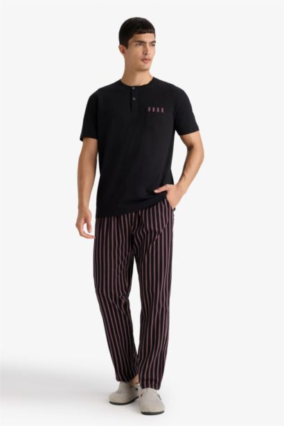 Regular Fit Striped Short Sleeve 2 Piece Set