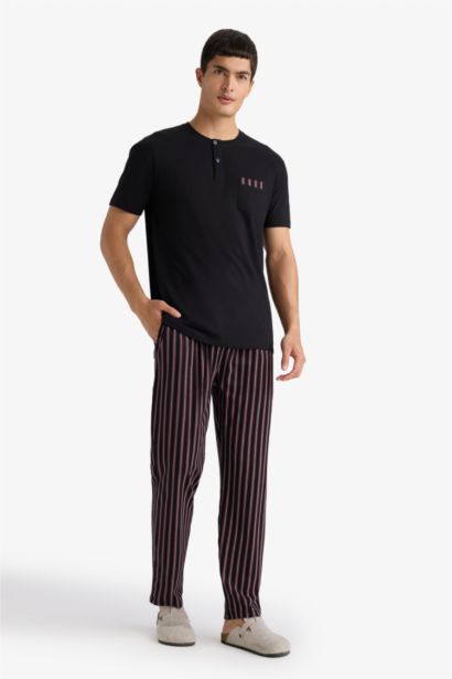 Regular Fit Striped Short Sleeve 2 Piece Set