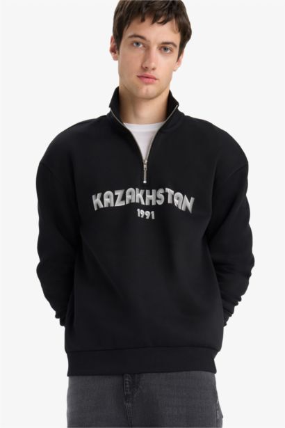 бокси фит орташа биік жаға Свитер