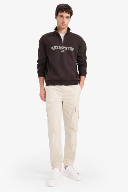 бокси фит орташа биік жаға Свитер