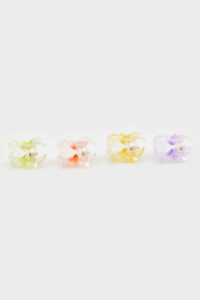 Lot de 4 petits Pinces à cheveux lotus colorées pour femme