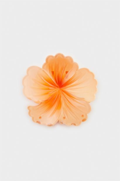 Pince à cheveux lotus orange pour femme