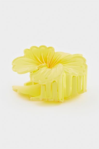Woman Yellow Lotus Latch Clasp