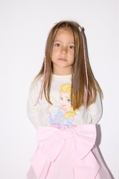 T-shirt Frozen à manches longues et col rond pour bébé fille