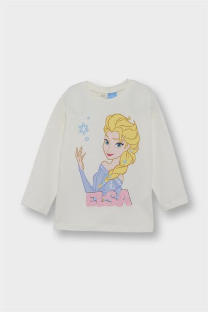 T-shirt Frozen à manches longues et col rond pour bébé fille
