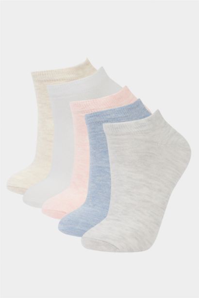 Woman 5 Piece Cotton Booties Socks