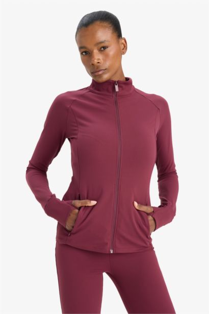 Cardigan de sport slim fit zippé à col montant de DeFactoFit