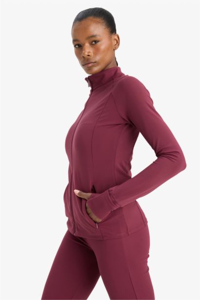 Cardigan de sport slim fit zippé à col montant de DeFactoFit