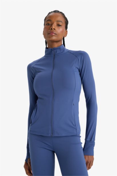 Cardigan de sport slim fit zippé à col montant de DeFactoFit