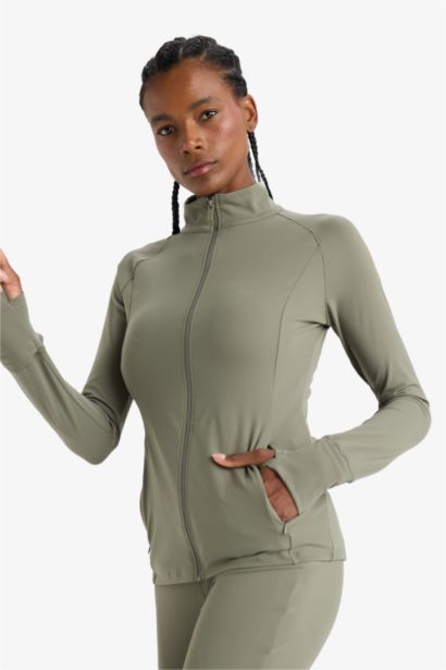 Cardigan de sport slim fit zippé à col montant de DeFactoFit