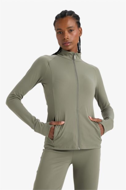 Cardigan de sport slim fit zippé à col montant de DeFactoFit