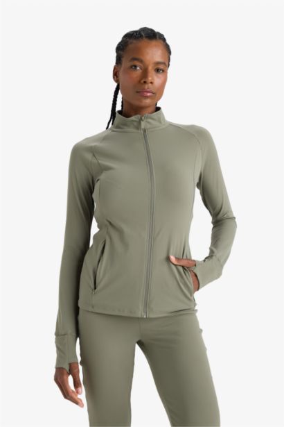 Cardigan de sport slim fit zippé à col montant de DeFactoFit