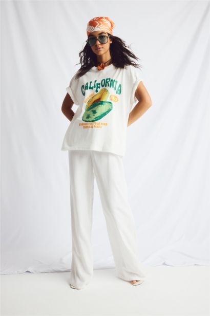 Wide Leg With Pockets Linen Blended Trousers