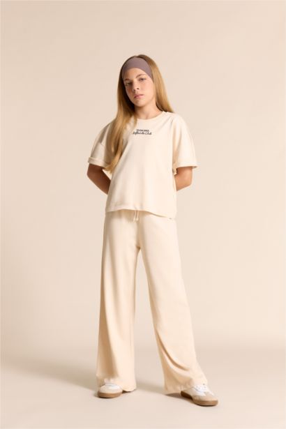 Girl Short Sleeve Printed T-Shirt Bottoms 2 Piece Set