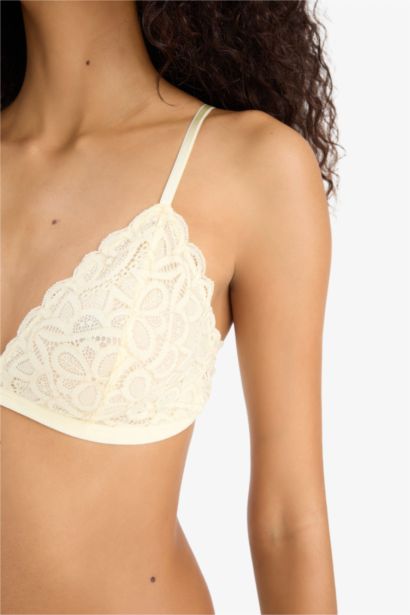 Simli Dantel Kapsız Pedsiz Balensiz Triangle Bra