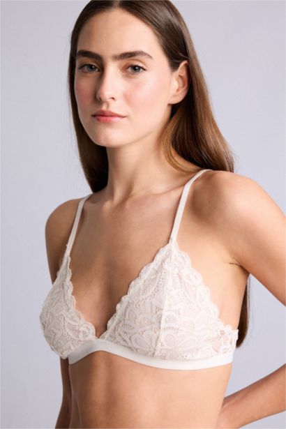 Unpadded Wire-Free Lace Triangle Bra