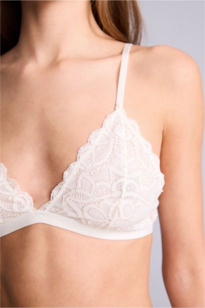 Unpadded Wire-Free Lace Triangle Bra