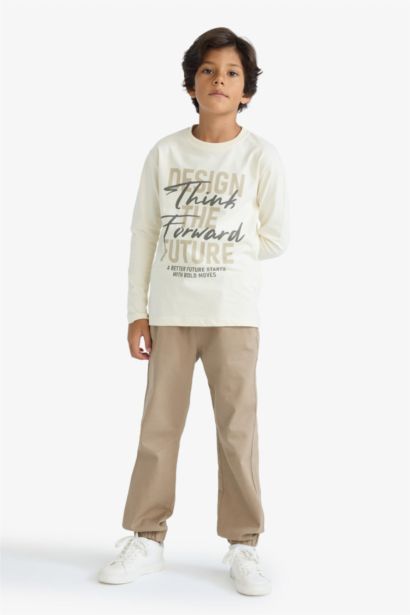 Boy Jogger Fit Gabardine Trousers