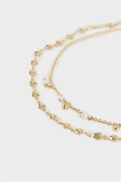 Woman 2 Piece Gold Necklace