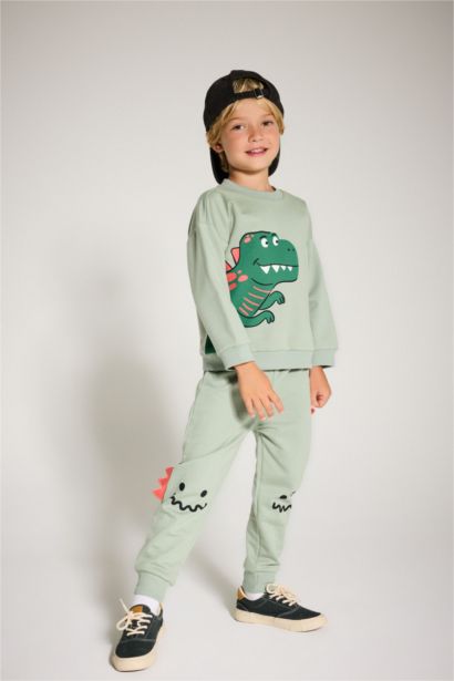 Baby Boy 3D Dinosaur Print Thin Sweatshirt Jogging 2 Piece Set
