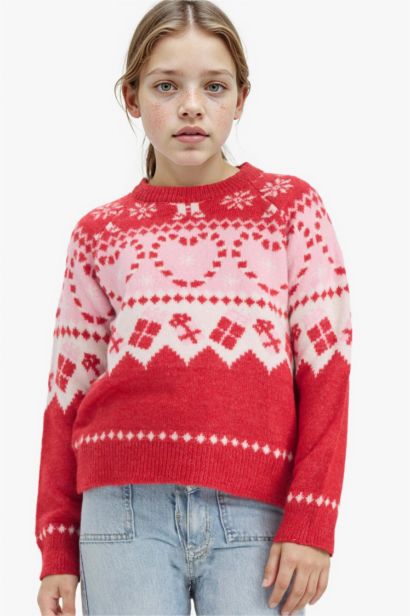 Girl Regular Fit Crew Neck Pullover