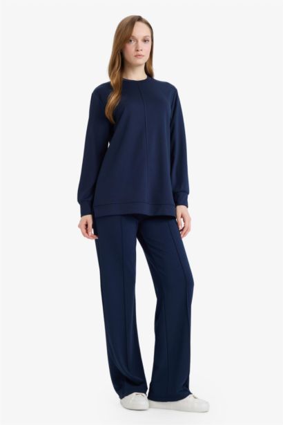 Regular Fit Crew Neck Long Sleeve Tunic