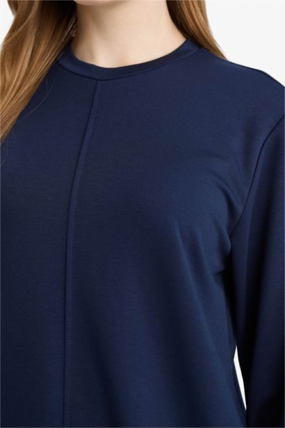 Regular Fit Crew Neck Long Sleeve Tunic