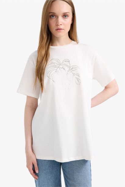 %100 Pamuk Baskılı Tişört Tunik