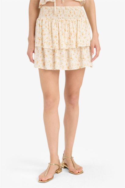 Coool гүлді a сызығы қысқа ұзындық Тоқылған юбка