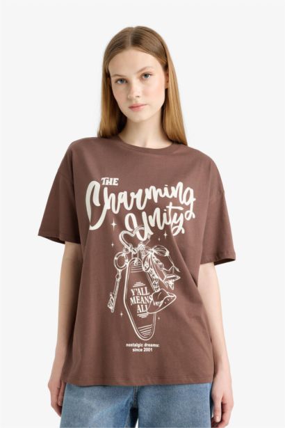 Oversize Fit Printed Short Sleeve T-Shirt