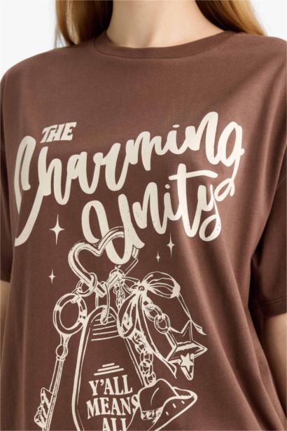 Oversize Fit Printed Short Sleeve T-Shirt