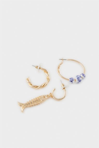 Lot de 3 Boucles d’oreilles dorées pour femme